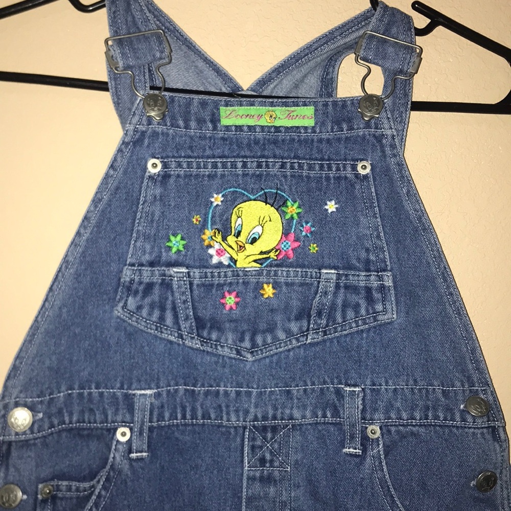Rare vintage looney tunes tweety bird overalls